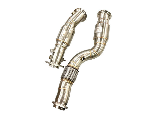 RESONATED DOWNPIPES M2C M3 M4 S58 w/ Flex Section