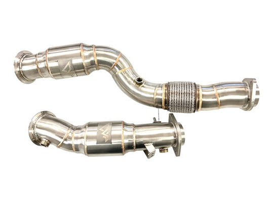 RESONATED DOWNPIPES M2C M3 M4 S58 w/ Flex Section