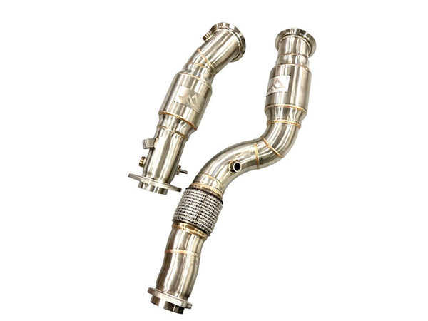 RESONATED DOWNPIPES M2C M3 M4 S58 w/ Flex Section